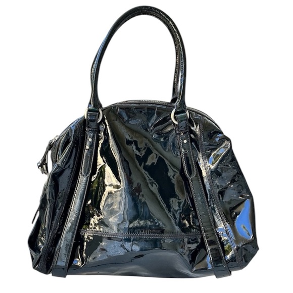 Cole Haan Handbags - 𝐂𝐨𝐥𝐞 𝐇𝐚𝐚𝐧 Dome Satchel Large Handbag Deep Blue Patent Leather